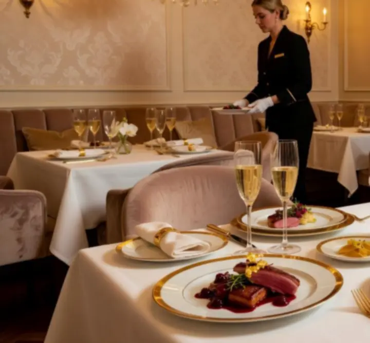 Luxusní degustační menu servírované v elegantním prostředí restaurace